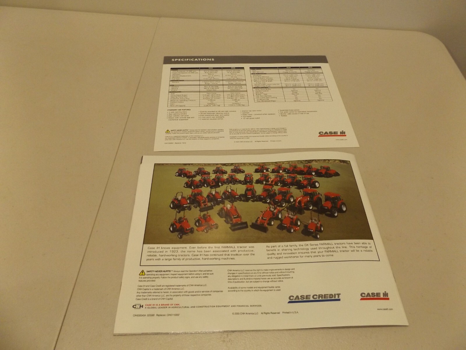 2-pc. CASE-IH DX SERIES TRACTORS, # CIH7250602 2005, CIH9300404 020580 2005