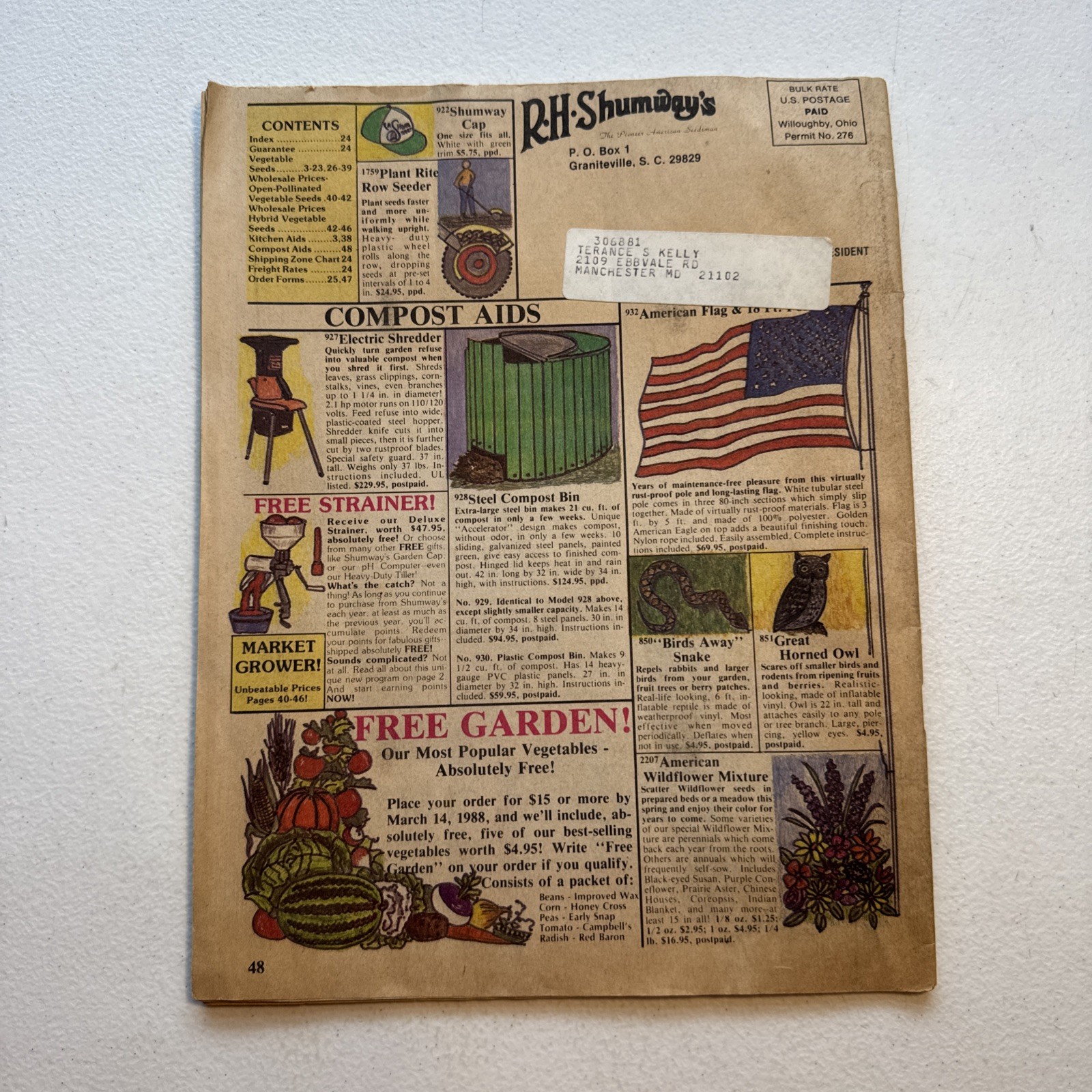 R.H. Shumway’s Seedsman Rockford, Illinois 1988 Garden Catalog Vintage