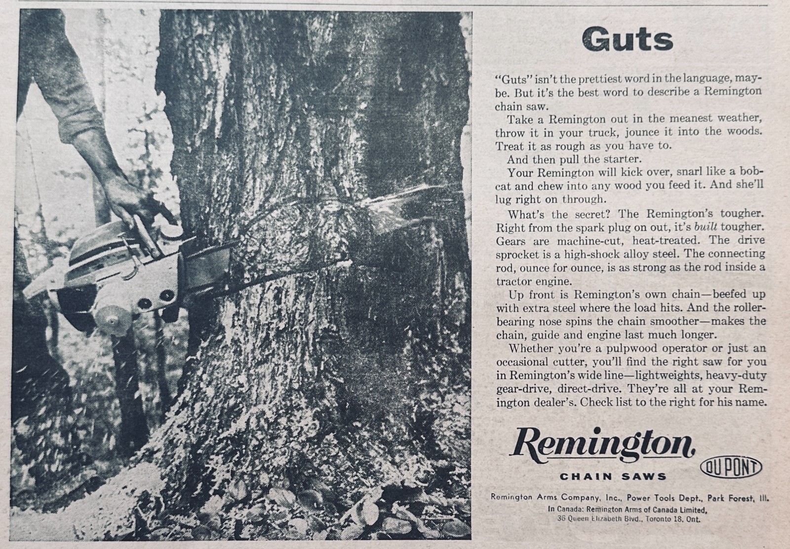 Lot of (4) Ads for Remington Chain Saws of the Sixties (1961 – 1968) Set 878