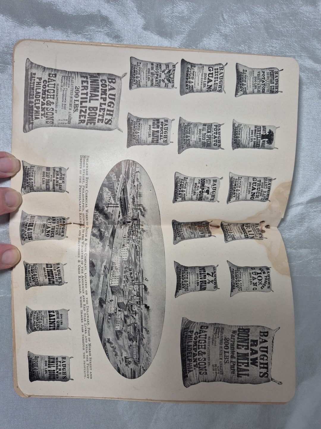 1908 Farmers Almanac Baugh Sons Co Fertilizers Agriculture Water Damage