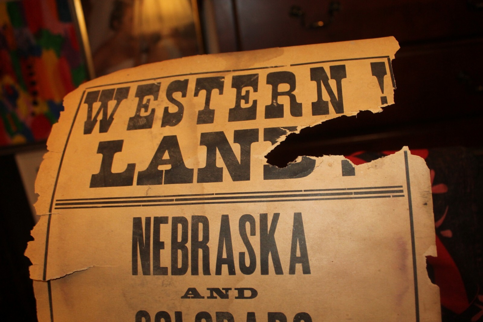 Antique Western Land Sale Handbill Poster Hawkins Bros Lincoln Nebraska Colorado