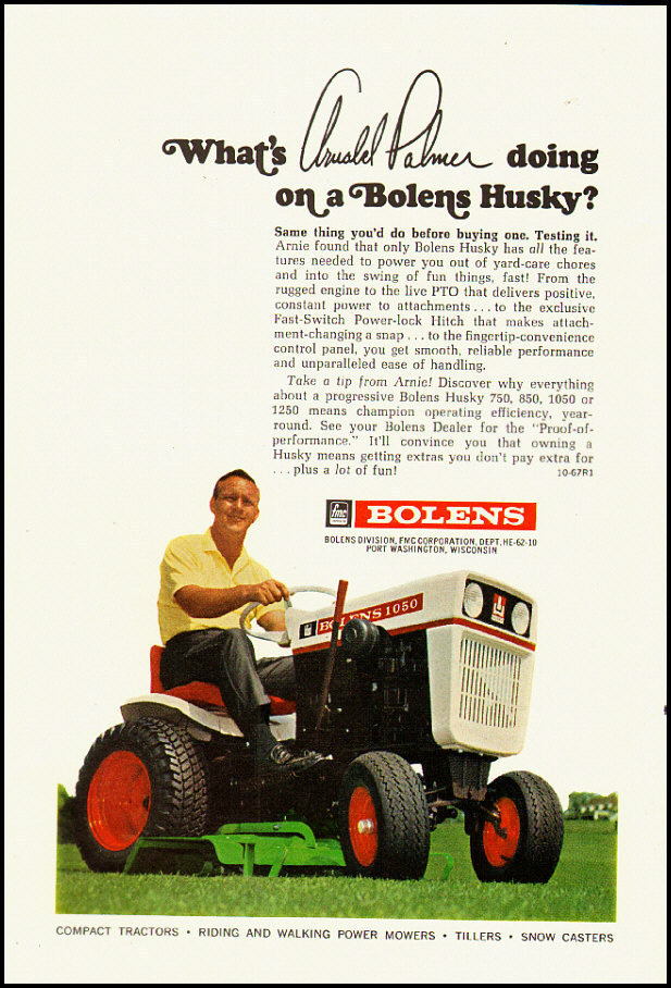 1967 vintage ad for Bolens&rsquo; &lsquo;Husky&rsquo; Lawn Tractors -061312