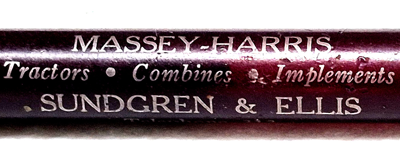 « MASSEY-HARRIS * Sungren & Ellis & Phone 312 * Greensburg, Kansas » Bullet Pencil