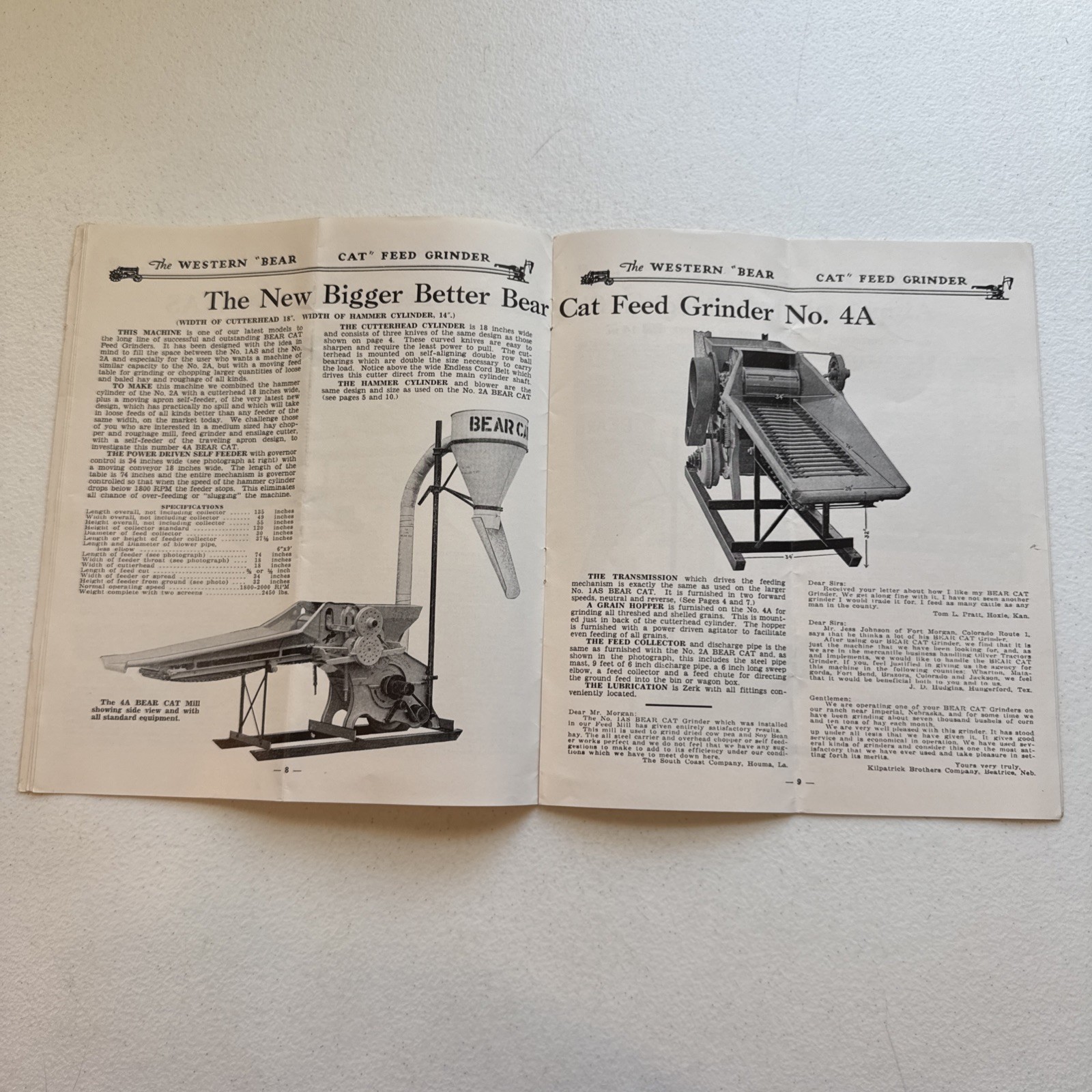 Western Land Roller Co. The Western Bear-Cat Feed Grinder Catalog 1940