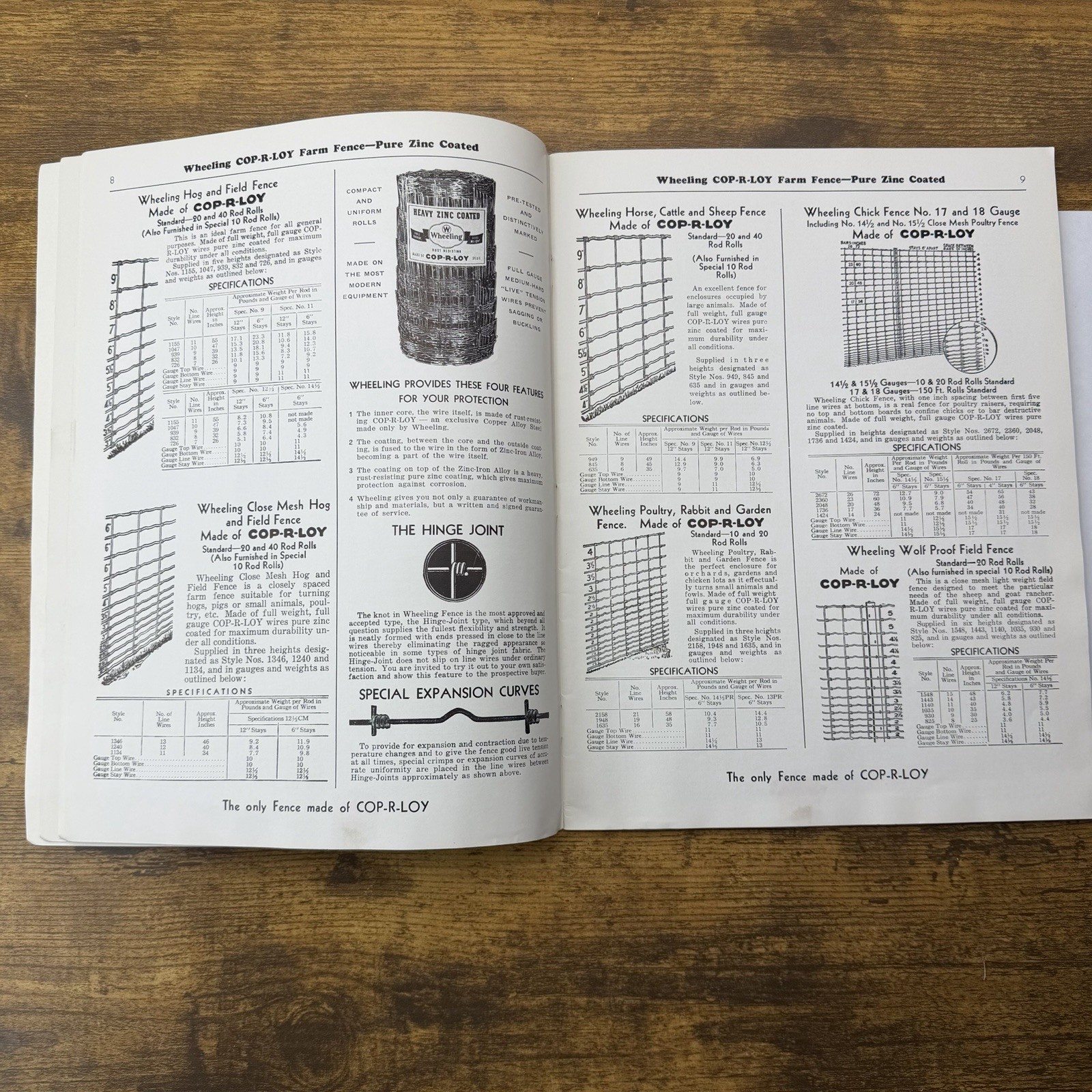 1940 Wheeling Corrugating Catalog Price List Wire Fencing Barbed Nails Cop-R-Loy