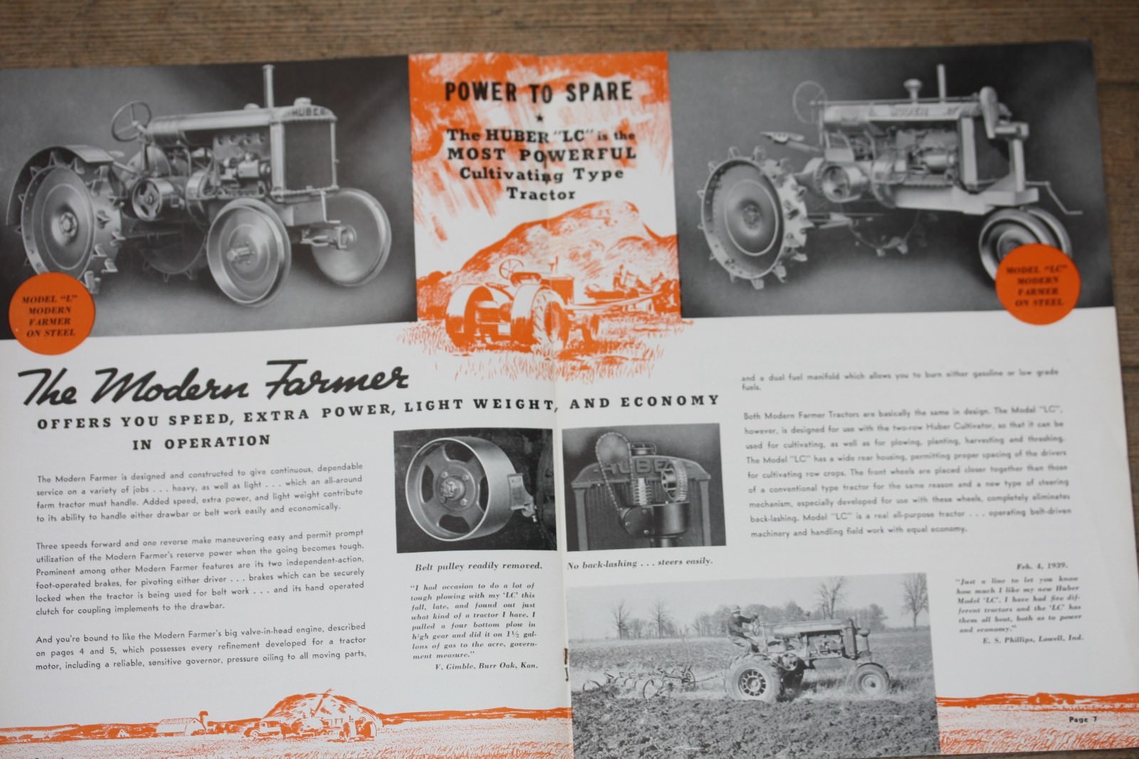 « The Powerful HUBER Modern Farmer » Catalog, Models L and LC, Early 1940&rsquo;s