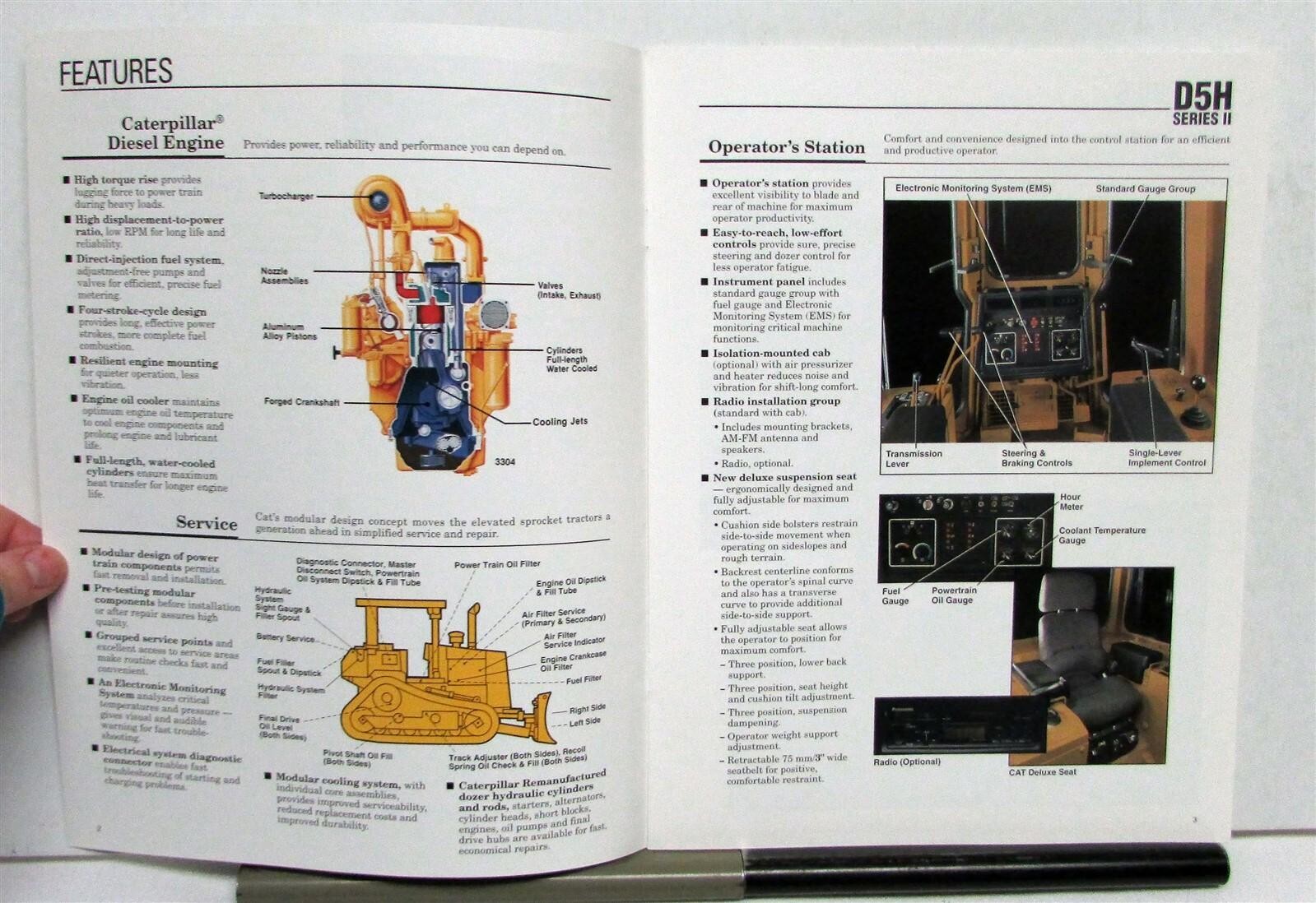 1992 Caterpillar D5H Series II Track Type Tractors Construction Sales Brochure