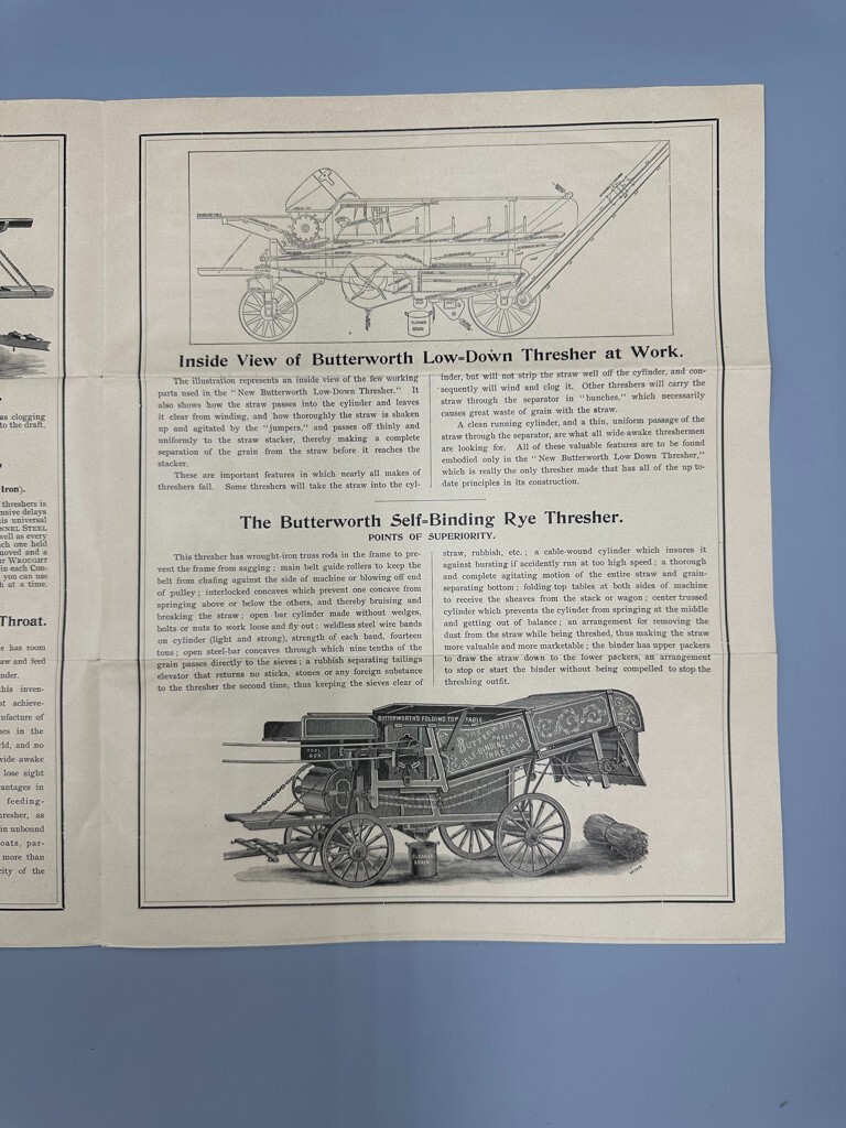 1890s BUTTERWORTH THRESHING MACHINE Farm ENGINE Advertising TRENTON NJ Antique