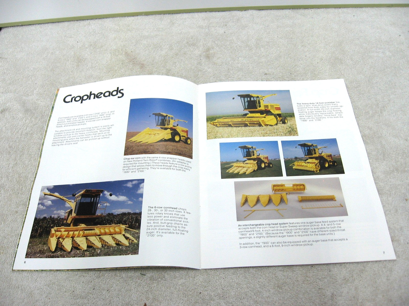 VINTAGE 1988 NEW HOLLAND SELF PROPELLED HARVESTER BROCHURE 1900 2100