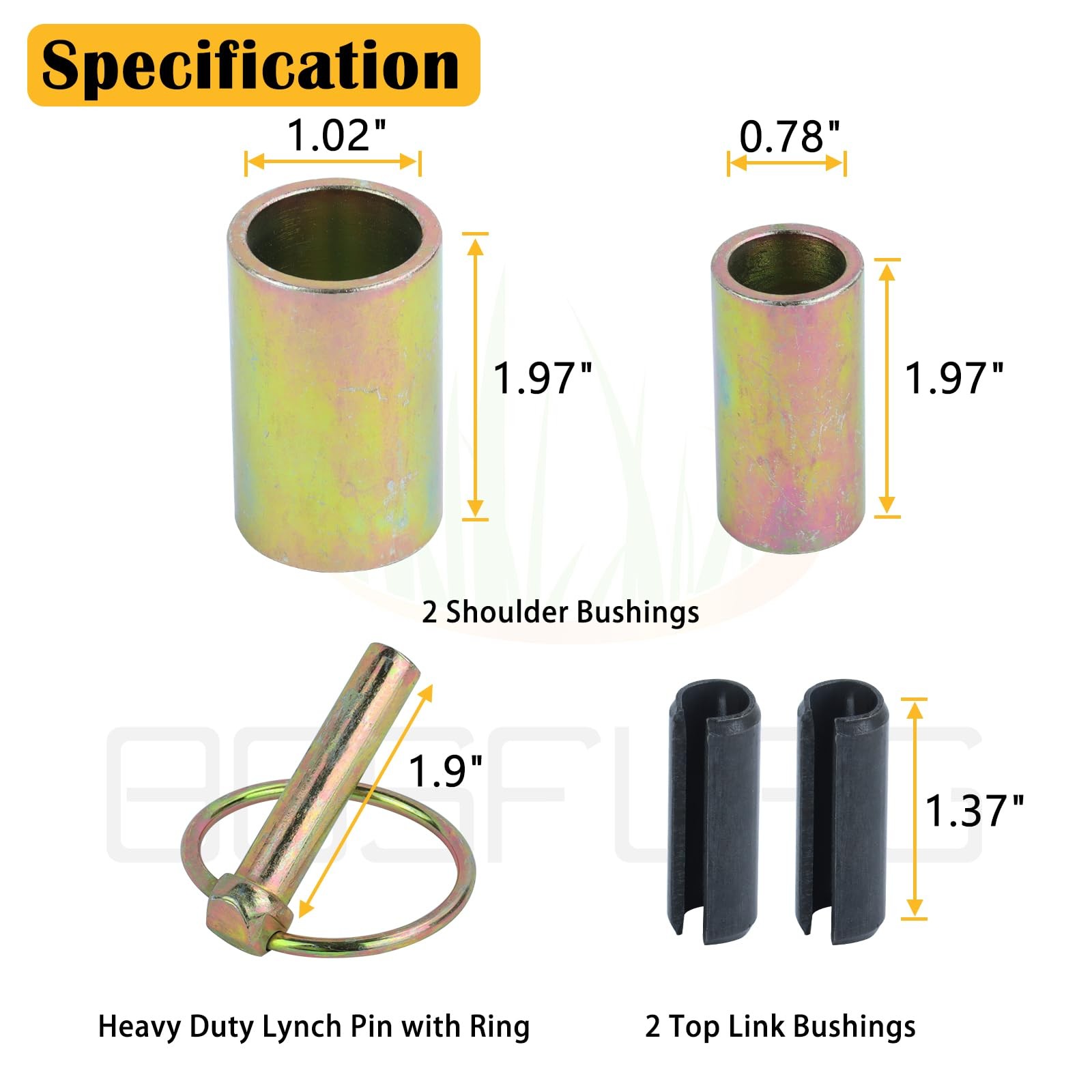 BOSFLAG 4 Pack TK95029 CAT 1 Quick Hitch Adapter Bushing Kit, Including Link …