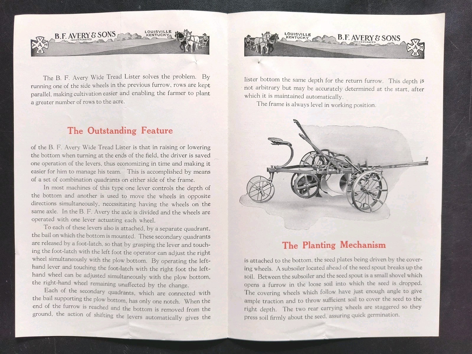 1920s B.F. Avery & Sons Plow And Harvest Co. Dealer Brochure Advertising Catalog
