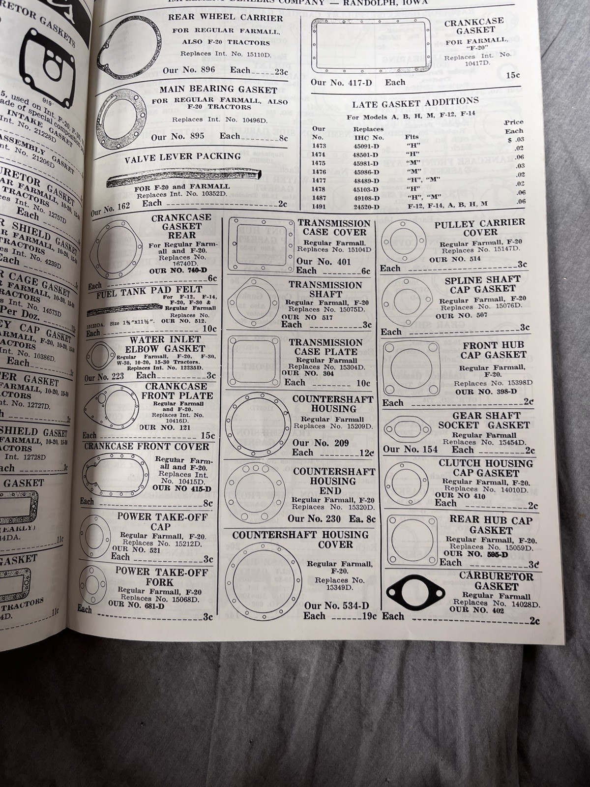 VTG 1949 Implement Dealers Co. Catalog RANDOLPH IA Tractor Truck Parts DEVIL IMP