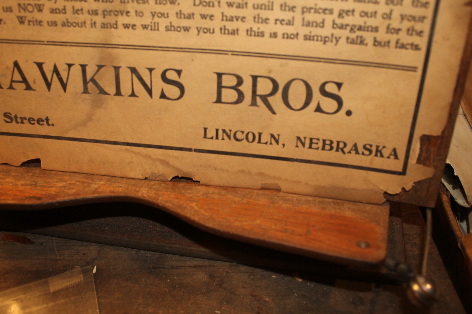Antique Western Land Sale Handbill Poster Hawkins Bros Lincoln Nebraska Colorado