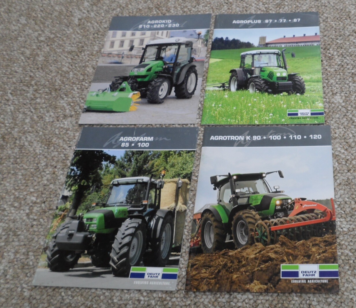 4 Deutz Fahr Dealer Brochures – Agrokid, Agrofarm, Agroplus & Agrotron. English