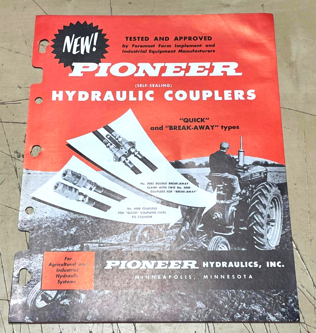 Vintage Original Pioneer Farm Equipment Hydraulics Couplers Catalog Brochure