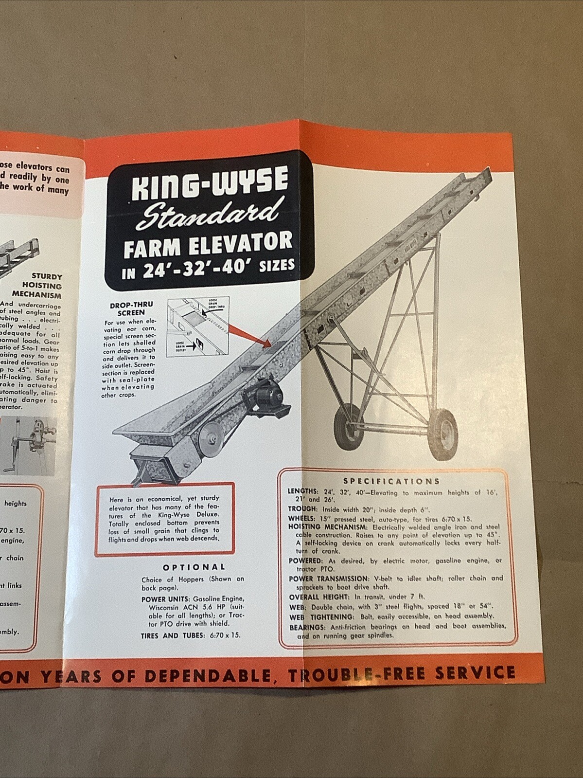 Vintage King Wyse Inc. Farm Elevators Advertising Pamphlet Archbold OH INV-AD14￼