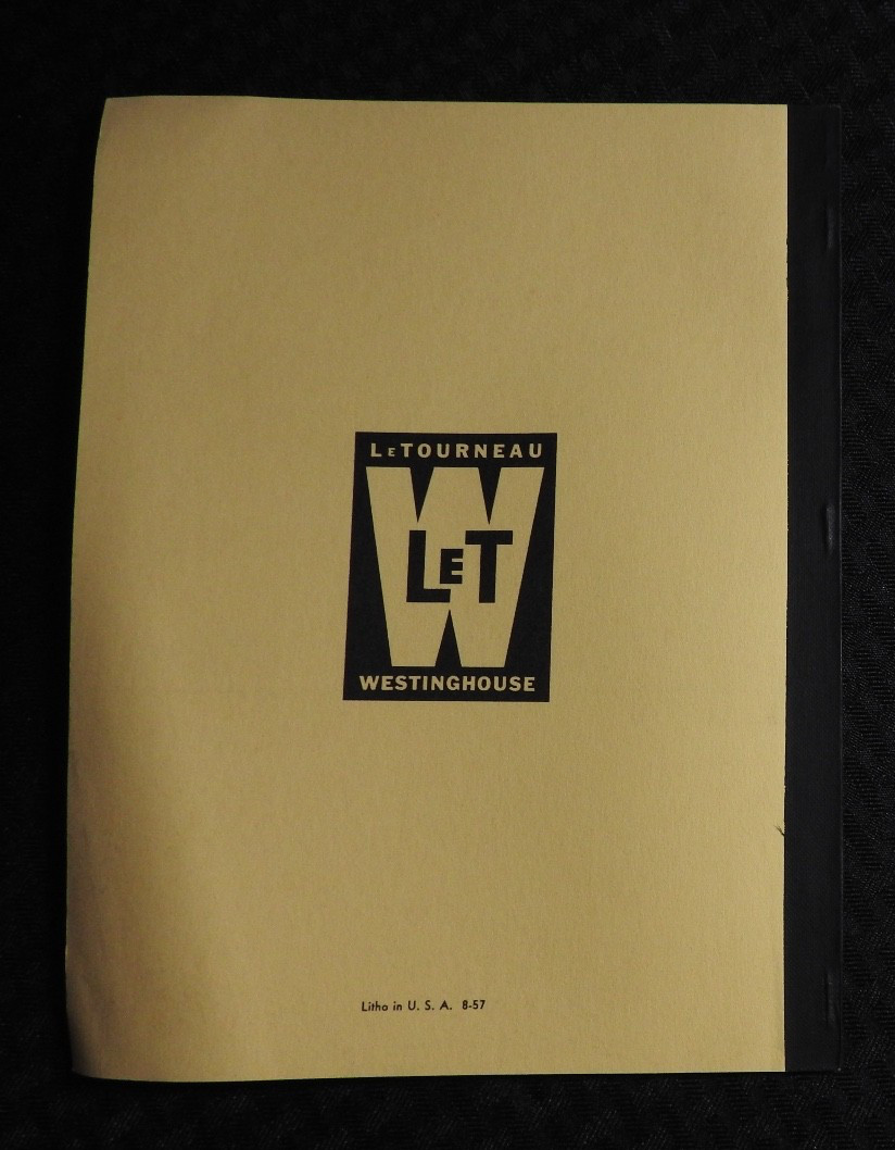 1957 LW LeTourneau-Westinghouse Model « CT Scraper » Parts Catalog Manual NOS NICE