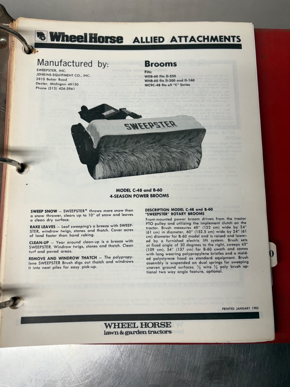 VIntage Wheel Horse Dealer Sales Guide Manual Attachment Guides & Brochures