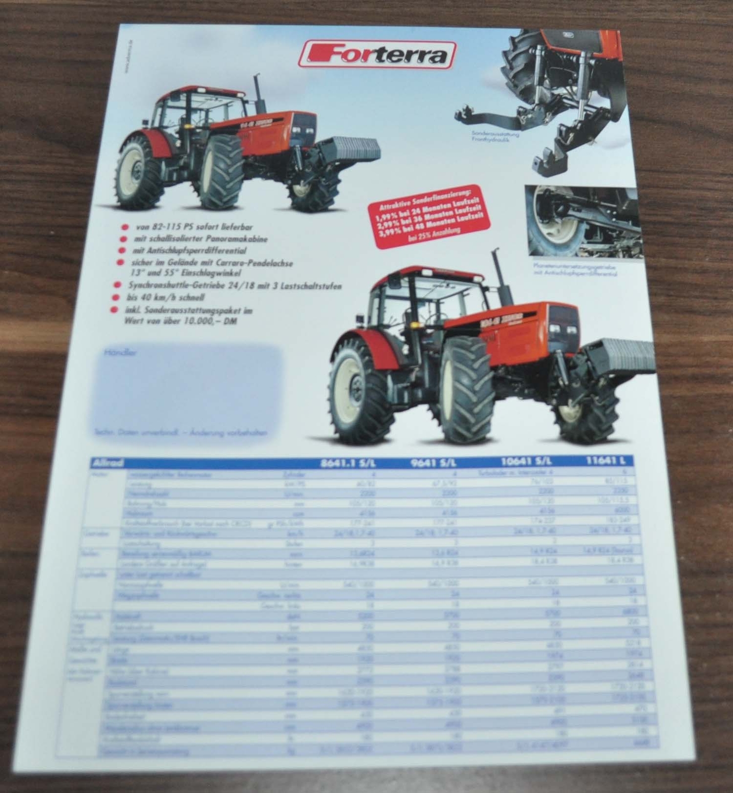 Zetor Forterra Semex Tractor Specification Brochure Prospekt