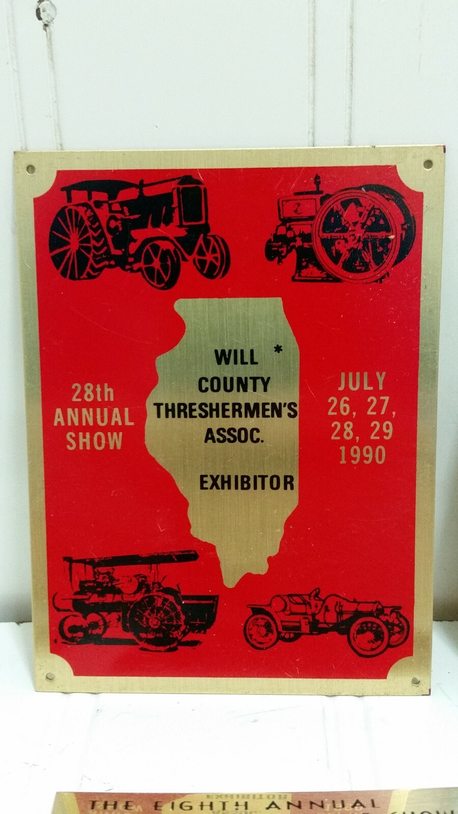 Tractor & Antique Engine Show EXHIBITOR PLAQUE Lot Illinois Ohio Exibit Brass