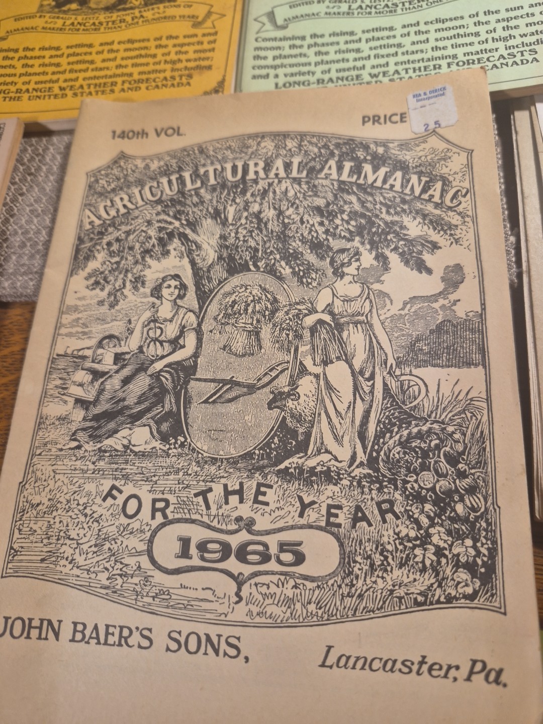 Vtg 8 John Baer&rsquo;s Sons Agricultural Almanac Lancaster PA Farmers Almanac