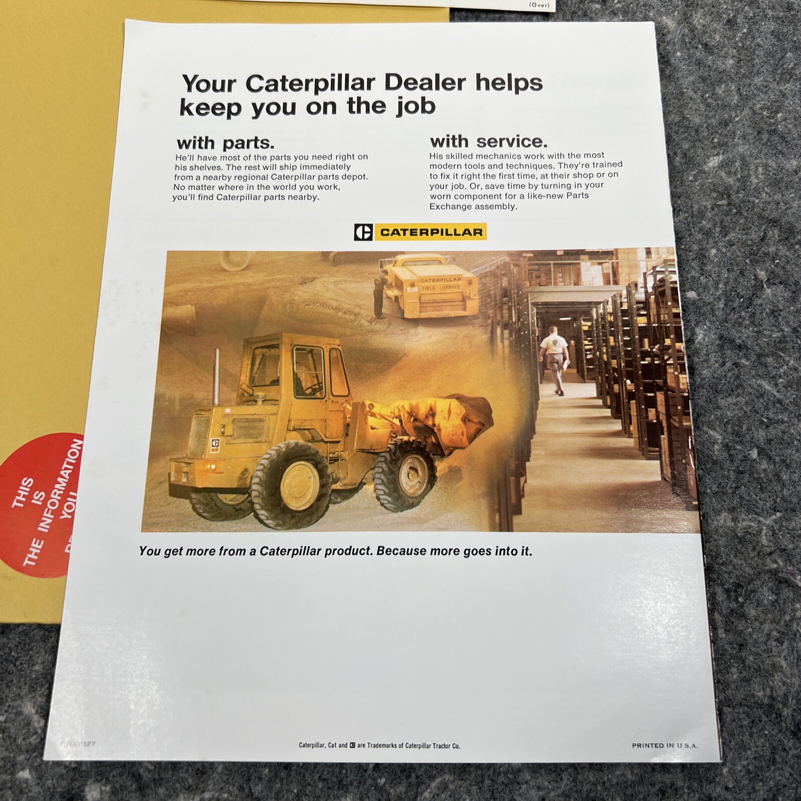Equipment Brochure – Caterpillar – 910 – Wheel Loader – c1970&rsquo;s with Envelope