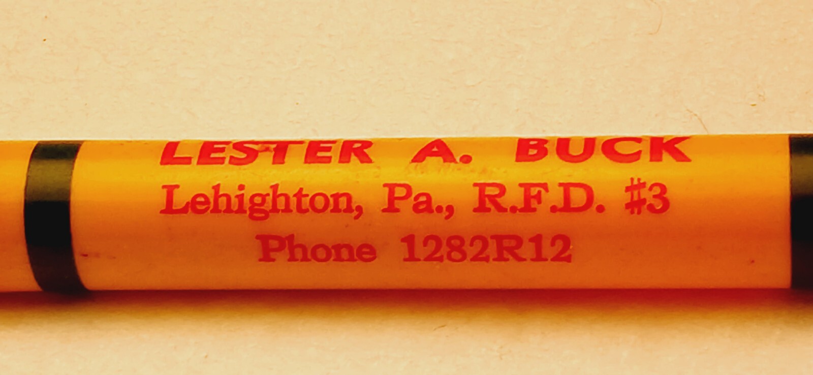 « NEW IDEA *Lester A. Buck*Leighton, Pa.*Phone 1282R13 » GRAPHITE Bullet Pencil