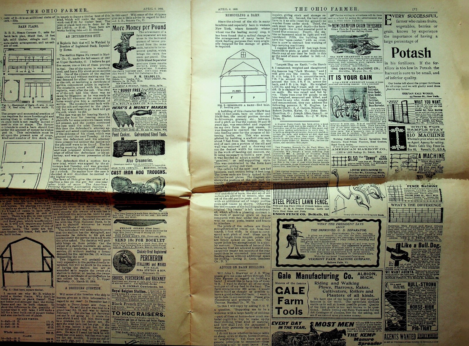 TWO OHIO FARMER 1899 & 1934 PAPERS – E17-H