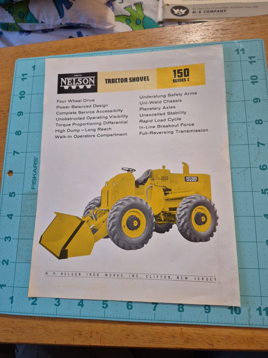 1964 Nelson Loader Tractor Shovel Brochure Specification Sheet 150 Series C