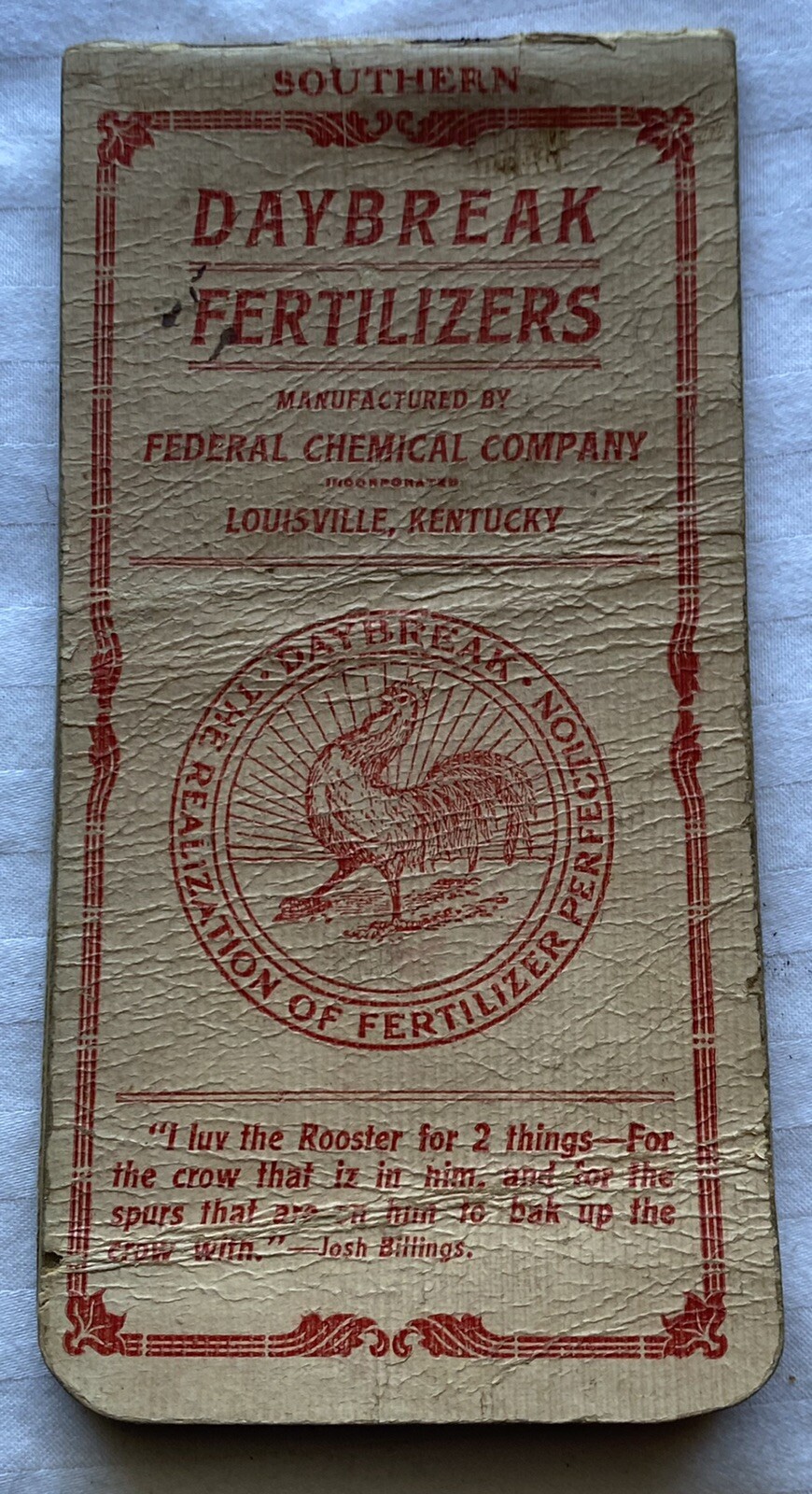 DAYBREAK FERTILIZER Federal Chemical Louisville KY Ad Brochure AGRICULTURE 1930s
