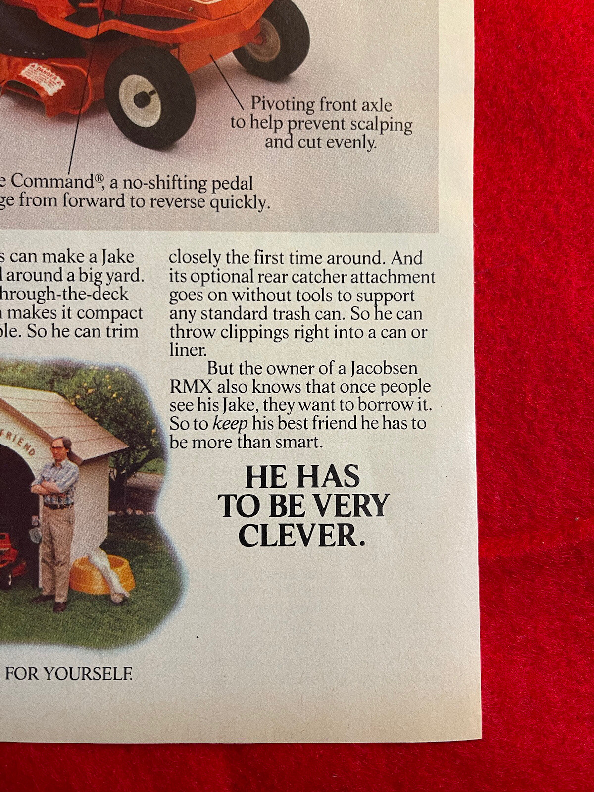 Vintage 1981 Jacobsen RMX Riding Lawn Mower Print Ad
