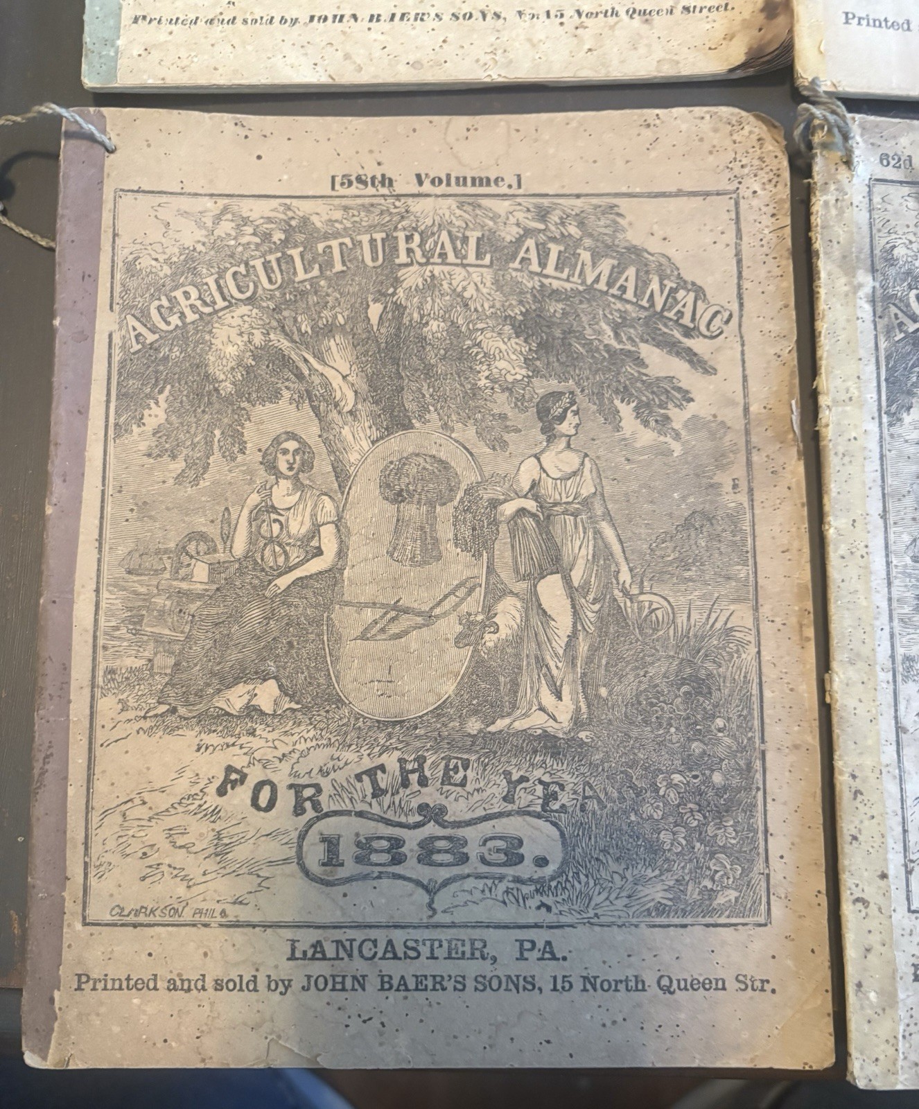 Lot Of 4 John Baer&rsquo;s Agricultural Almanac Lancaster, PA Antique 1880’s