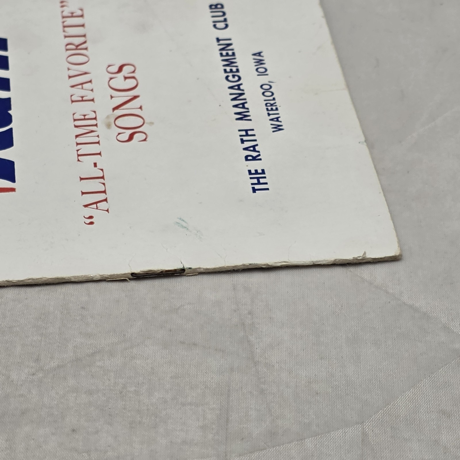 Rath Management Club Songs Book May 1952 Waterloo Iowa Meat Packing Packer 50s