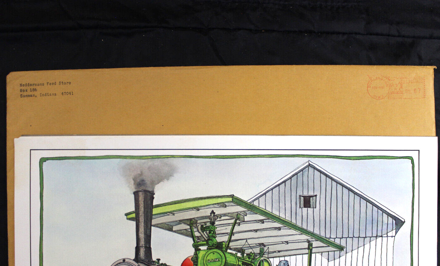 4 VINTAGE 1981 ORTHO FERTILIZER COLLECTOR SERIES TRACTOR PRINTS, SUNMAN, INDIANA