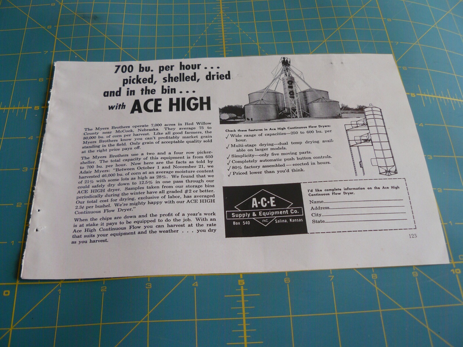 THE FARM QRTLY- SUMMER 1961 -ad- ACE SUPPLY & EQUIPMENT / Salina, KS