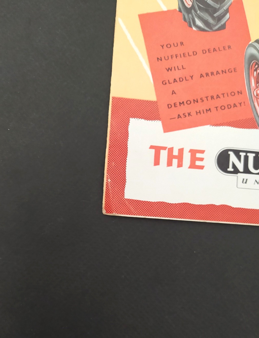 VINTAGE NUFFIELD THREE UNIVERSAL TRACTOR BROCHURE -POSTER 1950&rsquo;s