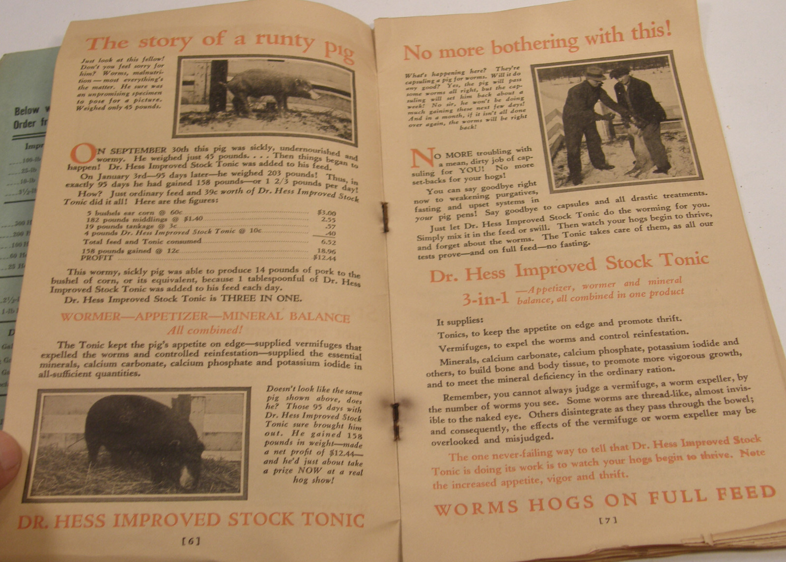 VINTAGE 1927 DR HESS CATALOG ASHLAND OHIO LIVESTOCK POULTRY PIGS COWS REMEDIES