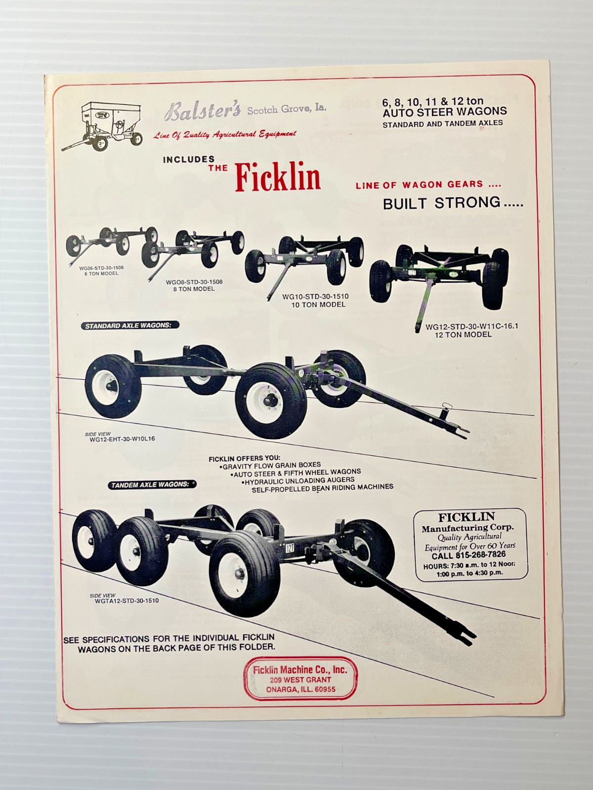 1970s Ficklin Wagons – Original Dealer Sales Brochure (Dated 1970s / 80s)