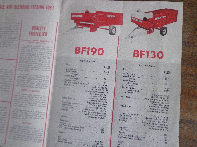 Gehl Blender Feed Box BF130 BF190 West Bend Sale Brochure Advertisement