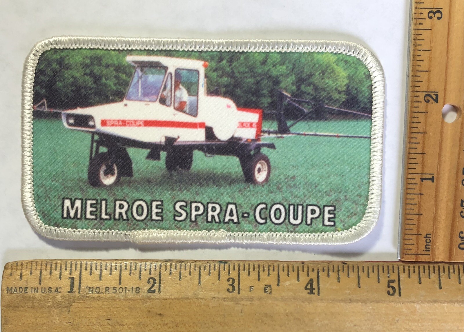 Vintage Melroe Spra-Coupe Logo Patch Farm Sprayer Agriculture Advertising