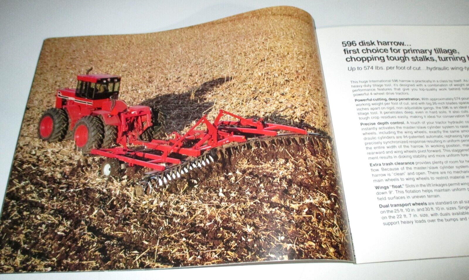 *IH International Wheel-Controlled Tandem Disk Harrows Sales Brochure 350 to 596