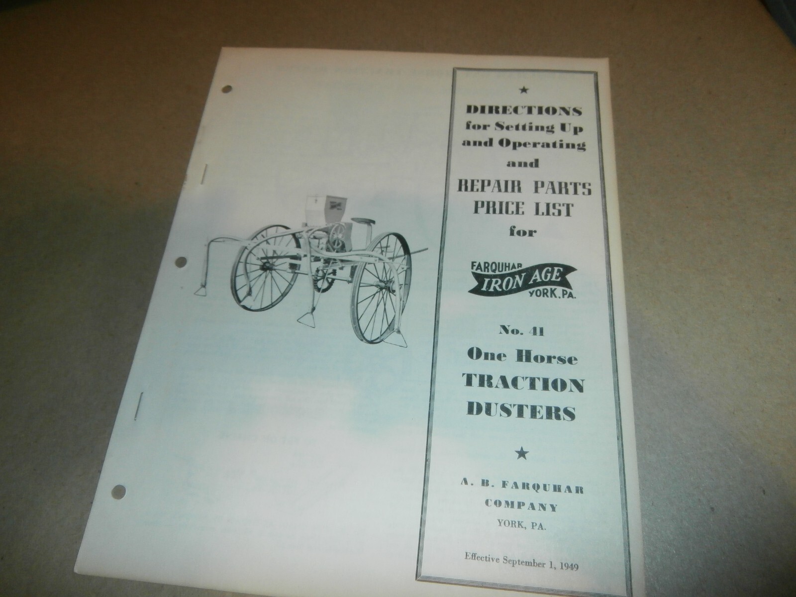 Vintage Farquhar York PA Manure Spreaders & Dusters Farm Brochures Manual