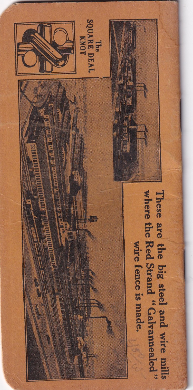 Red Strand Square Deal Fence Steel Wire Vintage Pocket Memo Book Unused