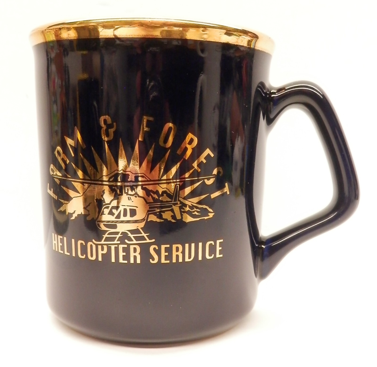 Farm & Forest Helicopter Service Coffee Mug Black/Gold AG Pesticide Service