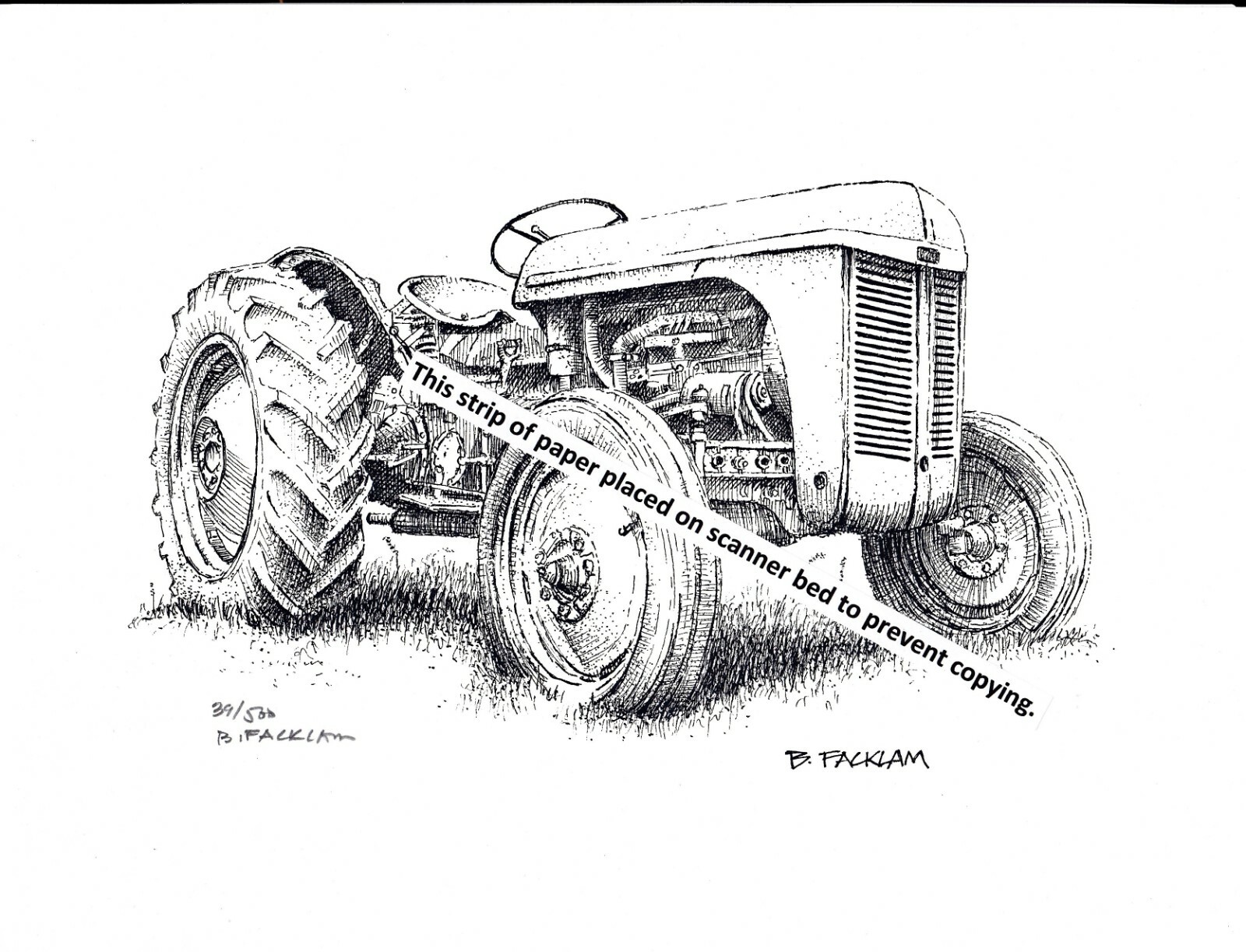 Ferguson Farm Tractor ~ Pen & Ink Print