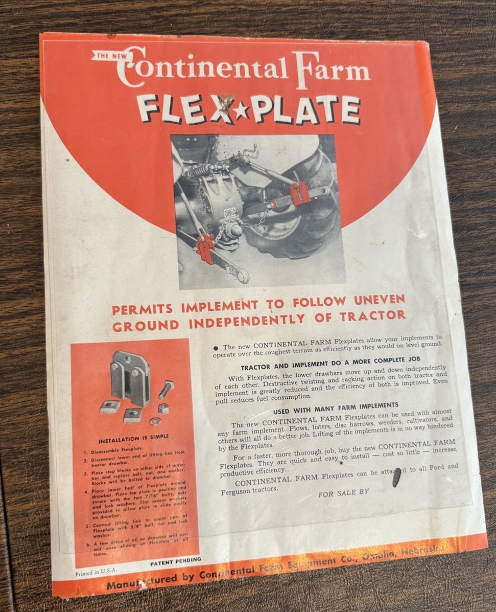 Vtg. Continental Farm Equipment Co. Omaha NE Brochures. Lot of 3