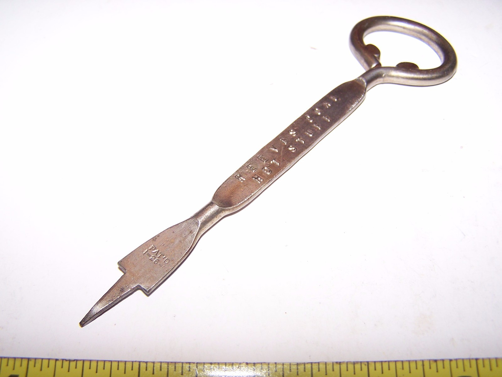 Old REEVES COAL Milk Bottle Opener Steam Tractor Hit Miss Gas Engine Oiler NICE!
