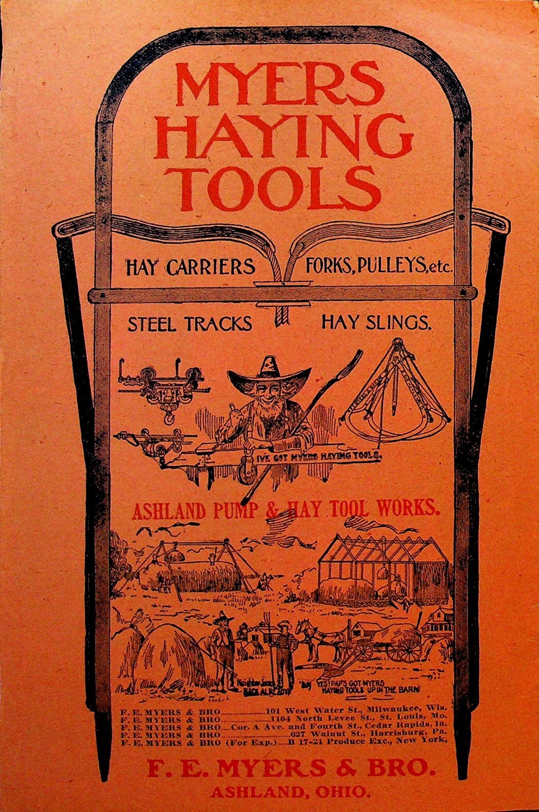 FE Myers & Bro Ashland Pump & Hay Tool Works Catalog ca 1910 Myers Faultless