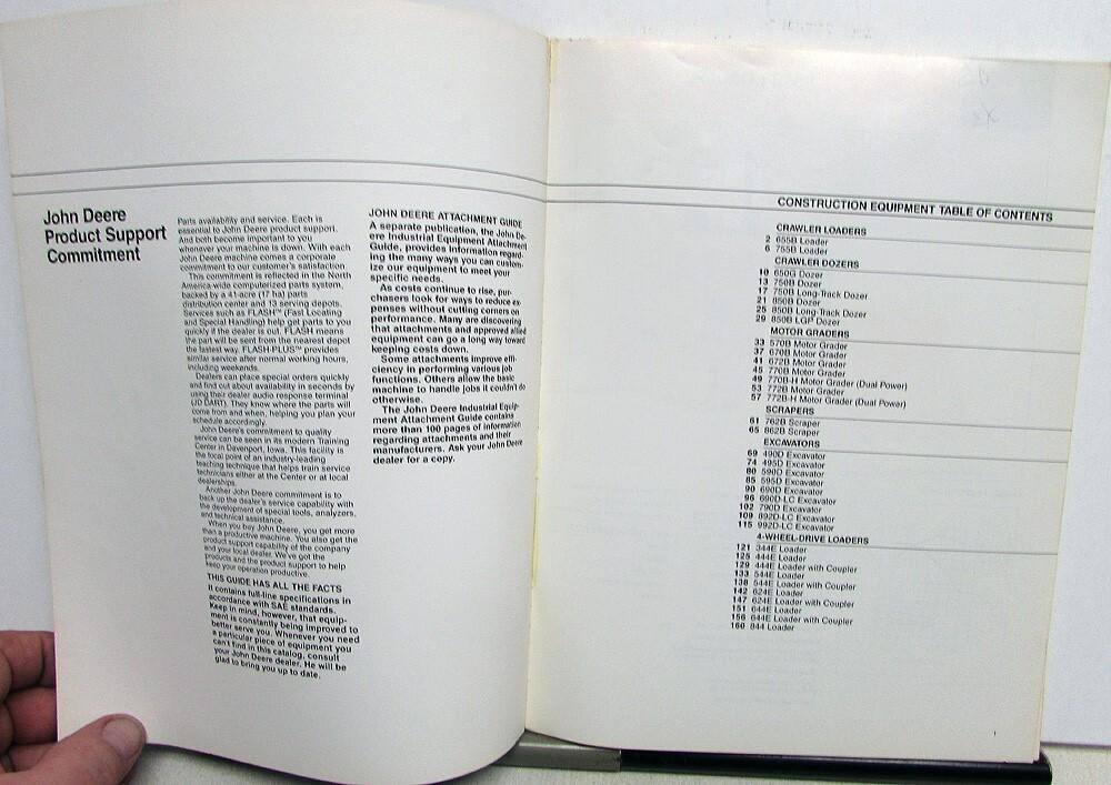 1989 1990 John Deere Full Line Excavator Loader Construction Purchasing Guide