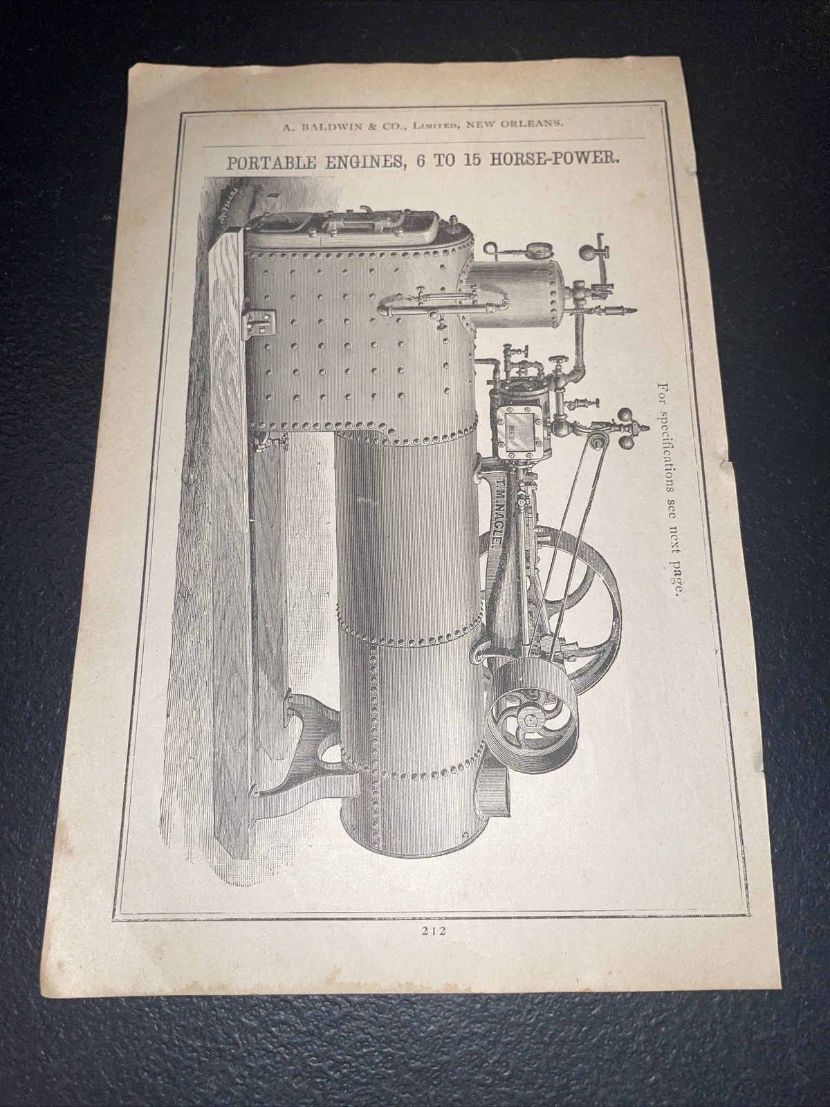 1891 Baldwin – Nagle Engine – Farm Advertising – New Orleans